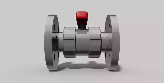 DN40 - PVC Ball valve with flanges NC - Autodesk Inventor