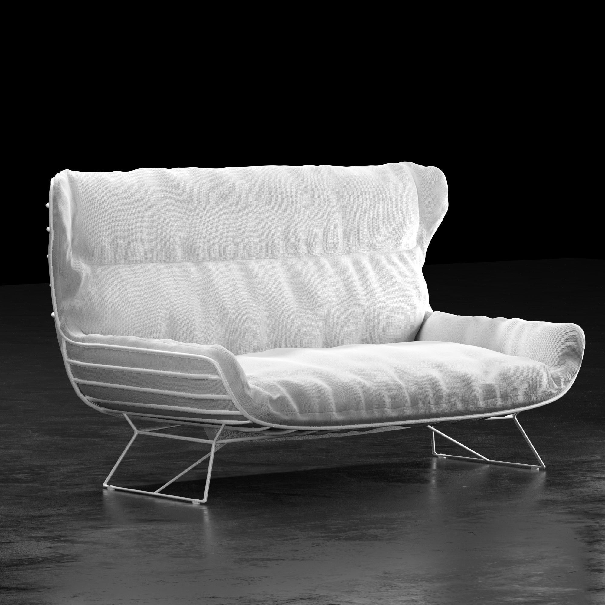 Freifrau Leyasol Wingback Couch 3D model_0