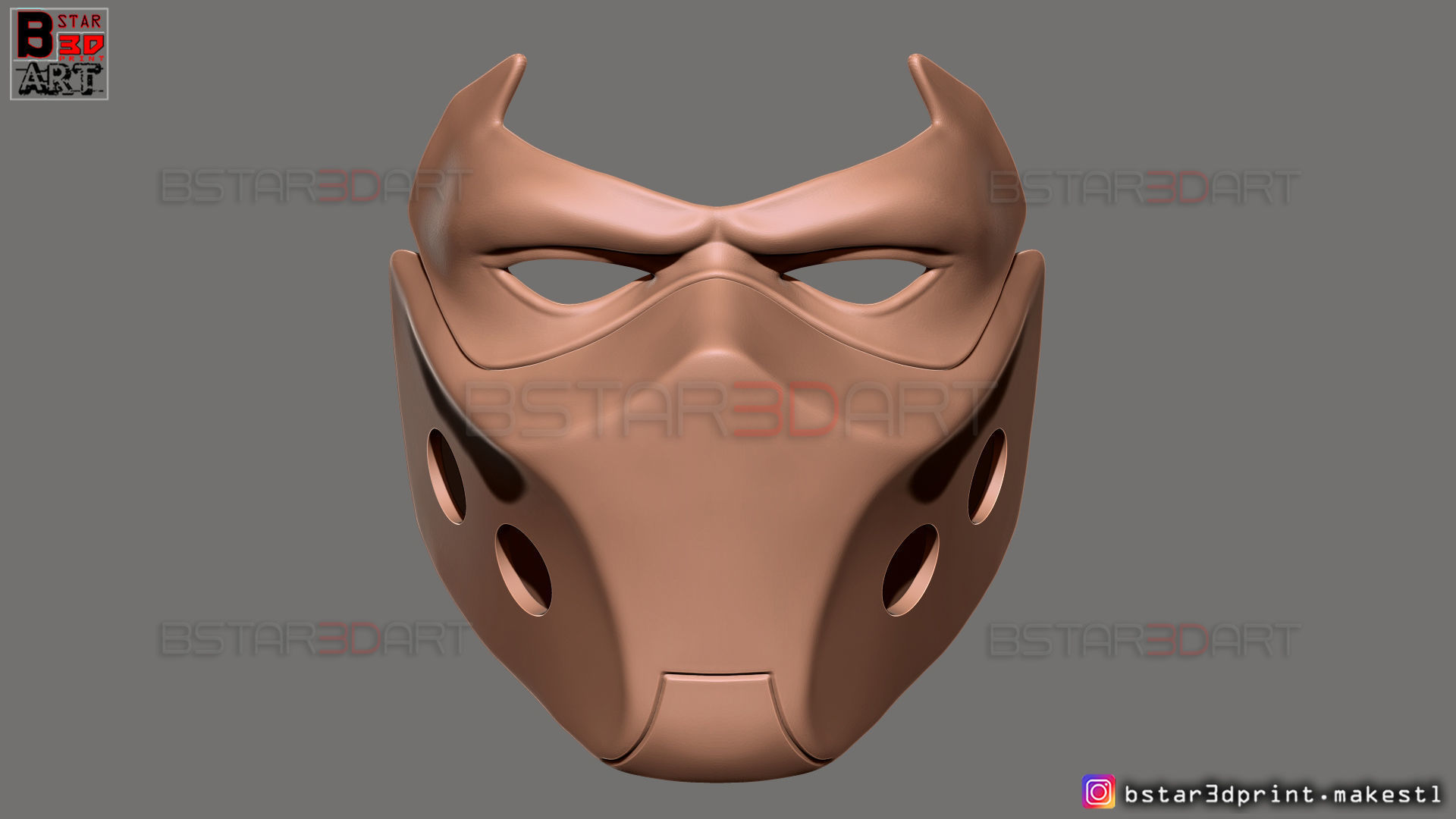 Red Hood Mask - DC comics Cosplay 3D print model_23