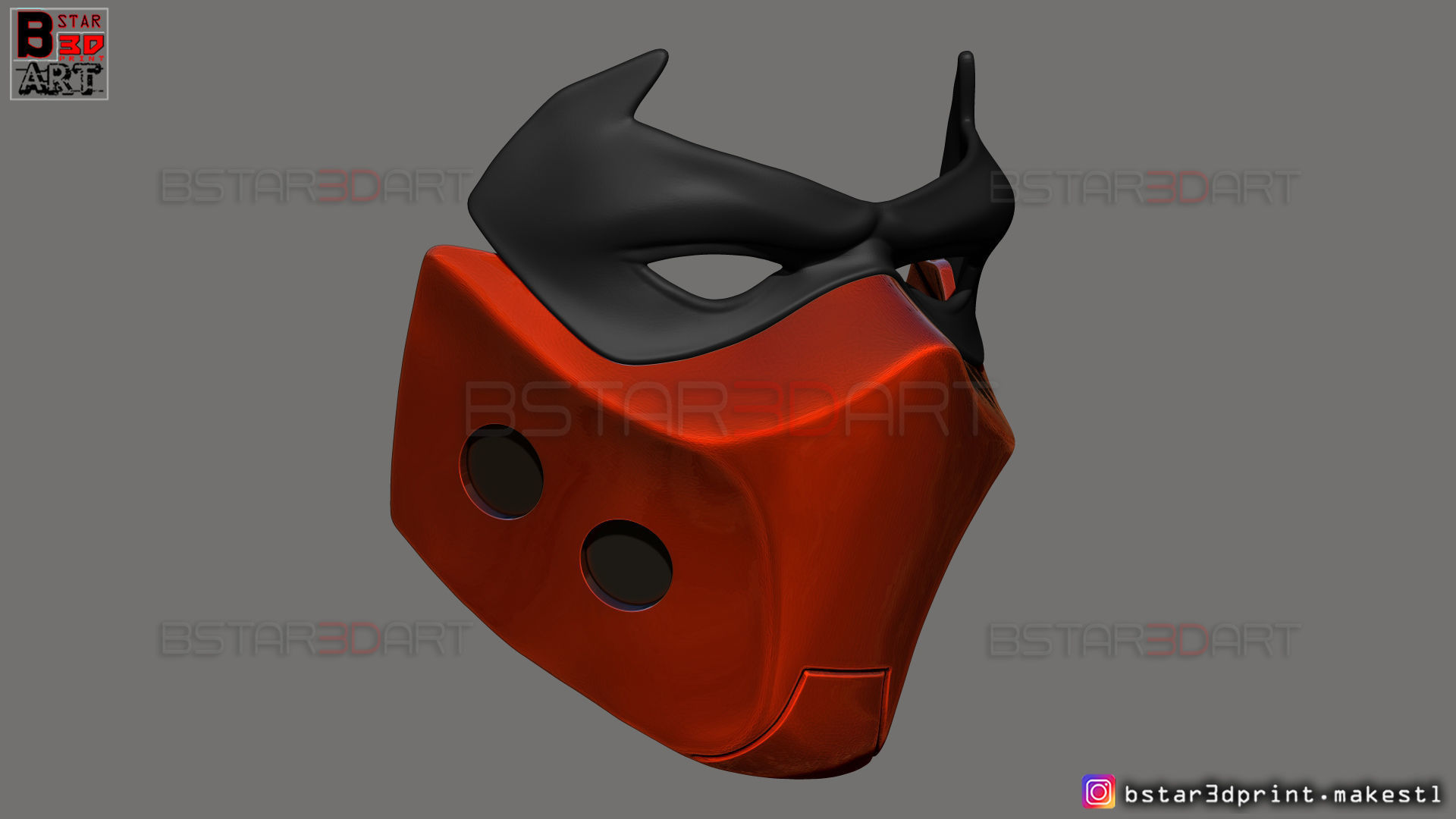 Red Hood Mask - DC comics Cosplay 3D print model_22