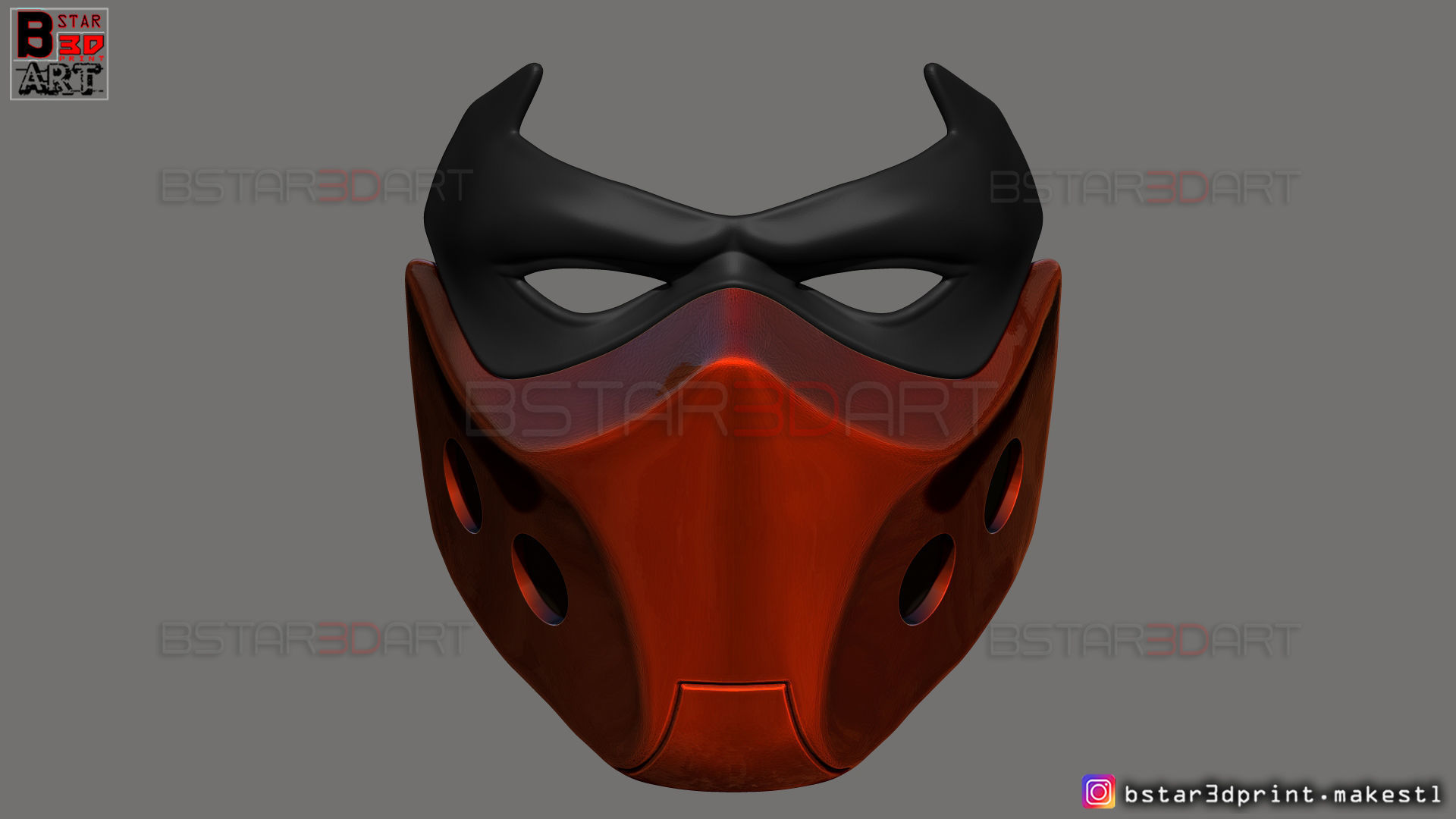 Red Hood Mask - DC comics Cosplay 3D print model_15
