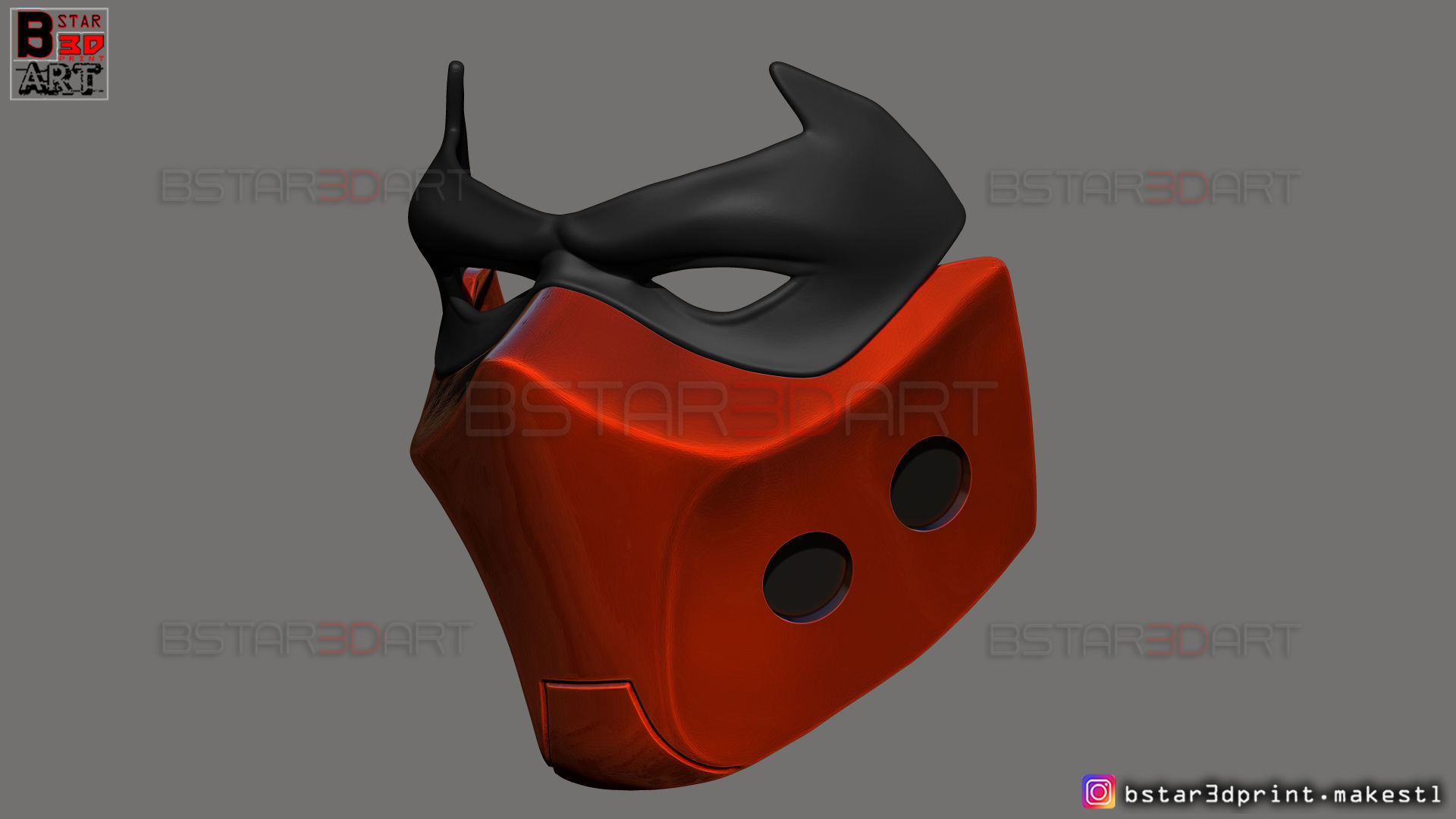 Red Hood Mask - DC comics Cosplay 3D print model_16
