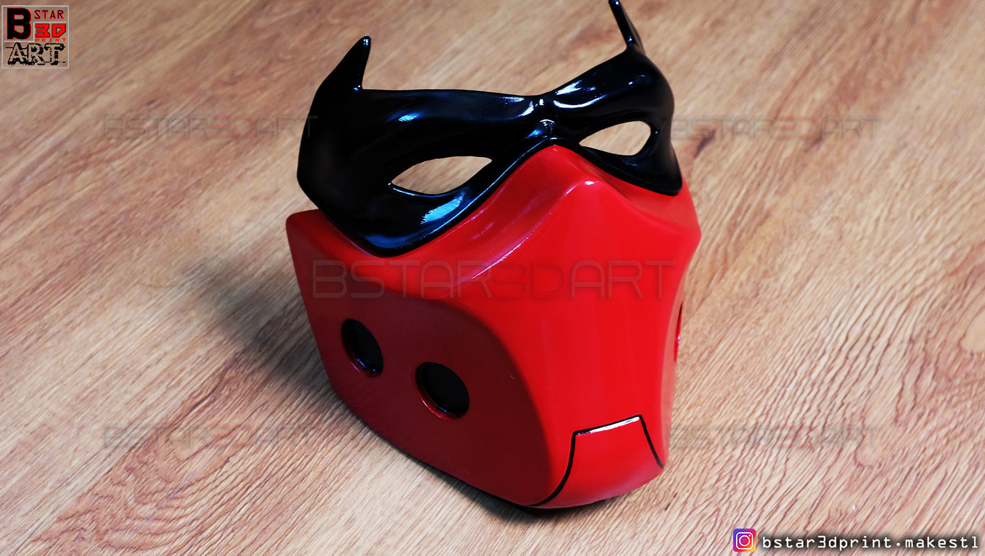 Red Hood Mask - DC comics Cosplay 3D print model_4