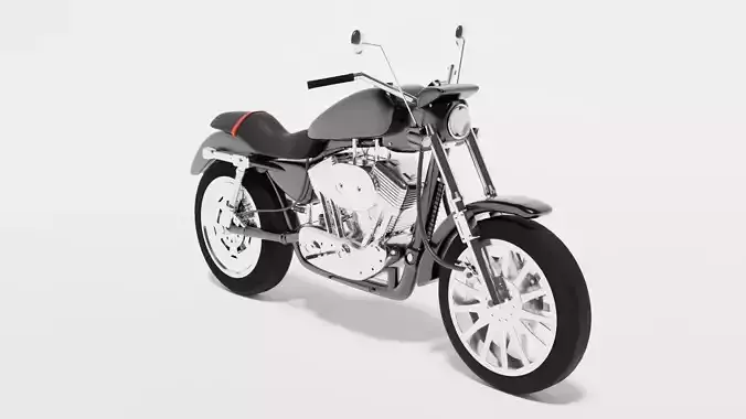 Realistic 3d highpoly motorcycle model harley davidson