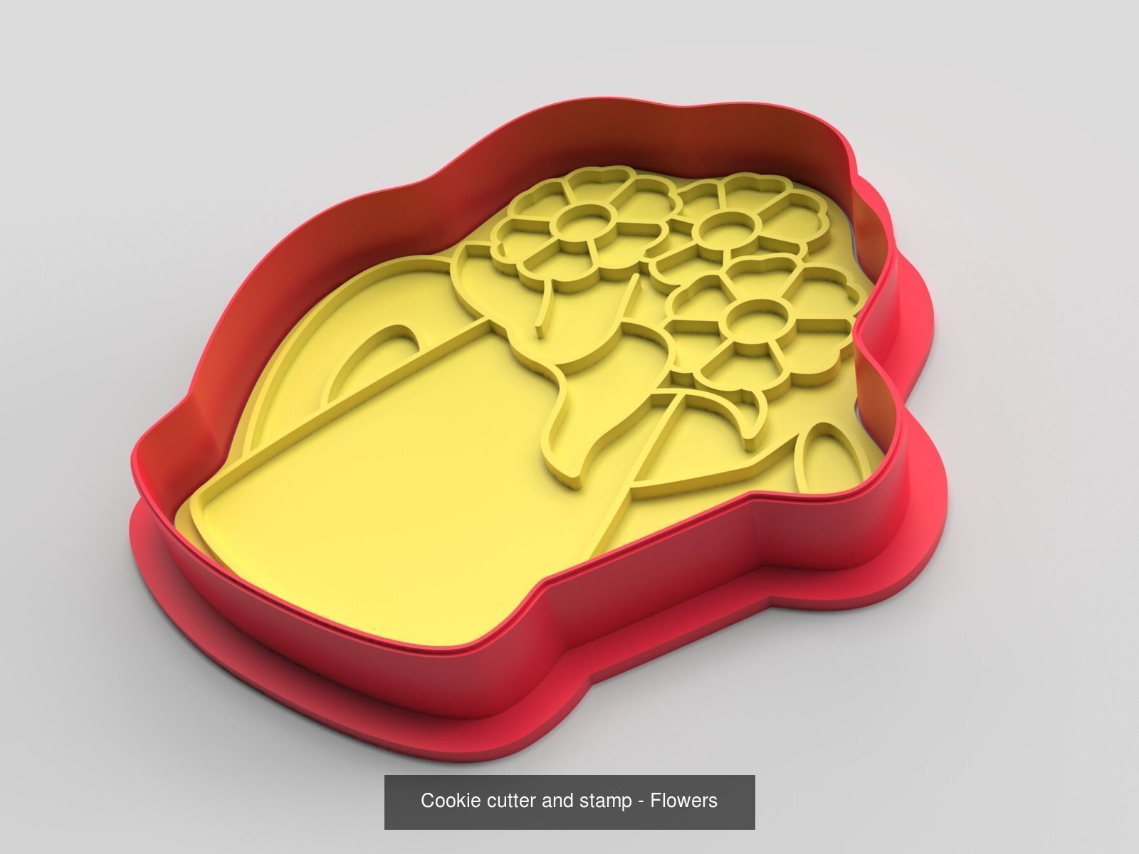 Cookie cutter and stamp - pack 2 3D Model Collection_8