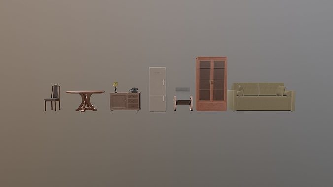 A collection of low poly furniture Low-poly 3D model