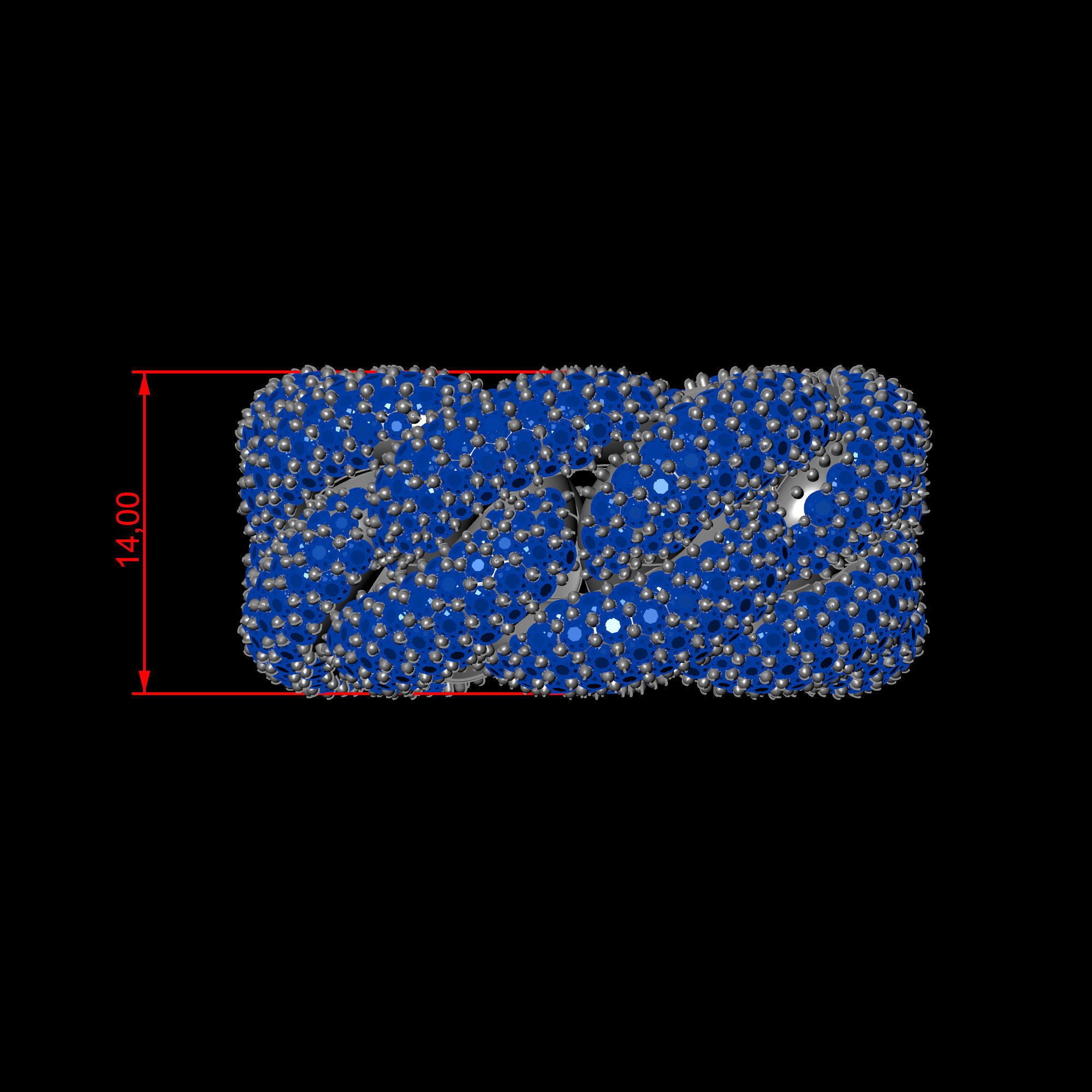 CUBAN CHAIN RING - SIZE 12 - DIAMONDS 3D print model_6