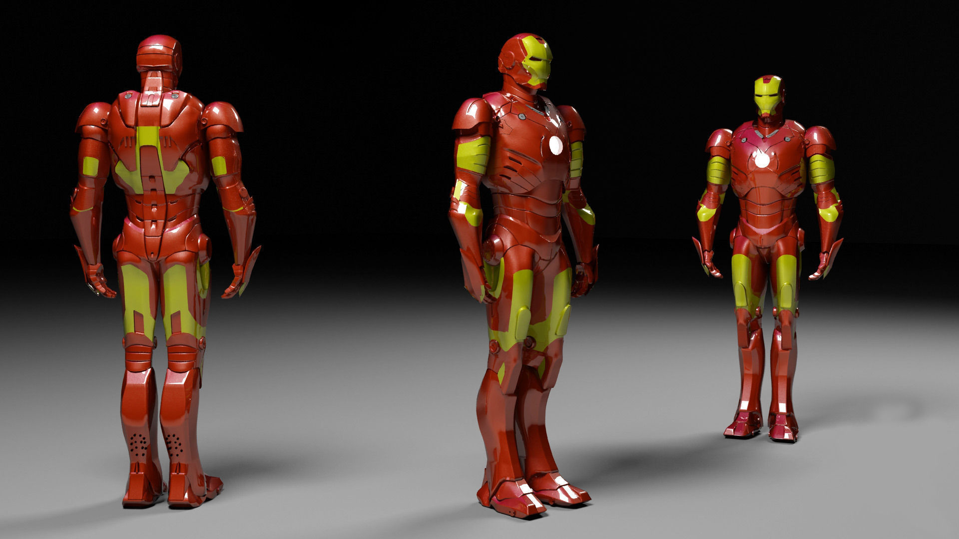 iron man 3 suits Low-poly 3D model_1