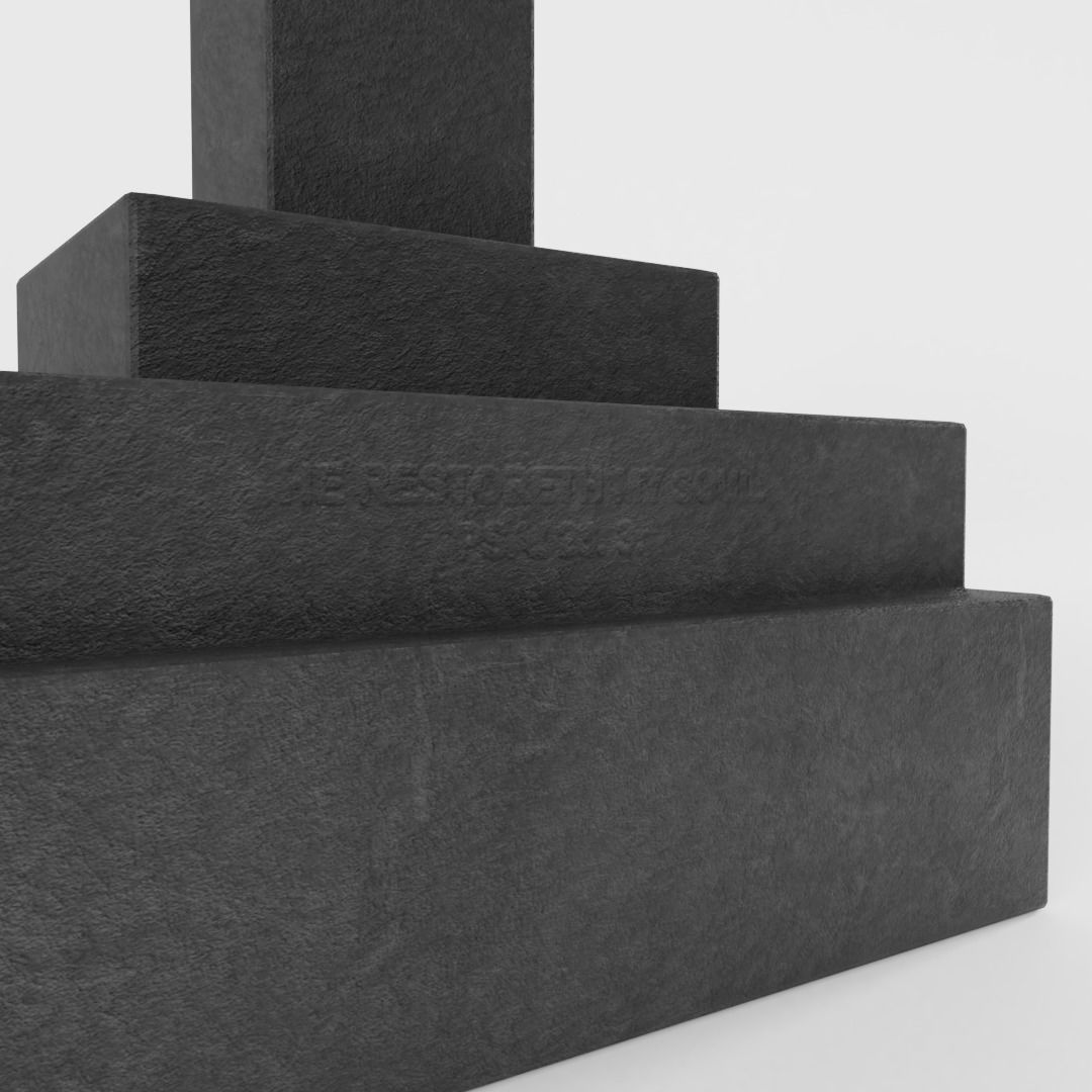 Antique Gravestone Low-poly 3D model_2