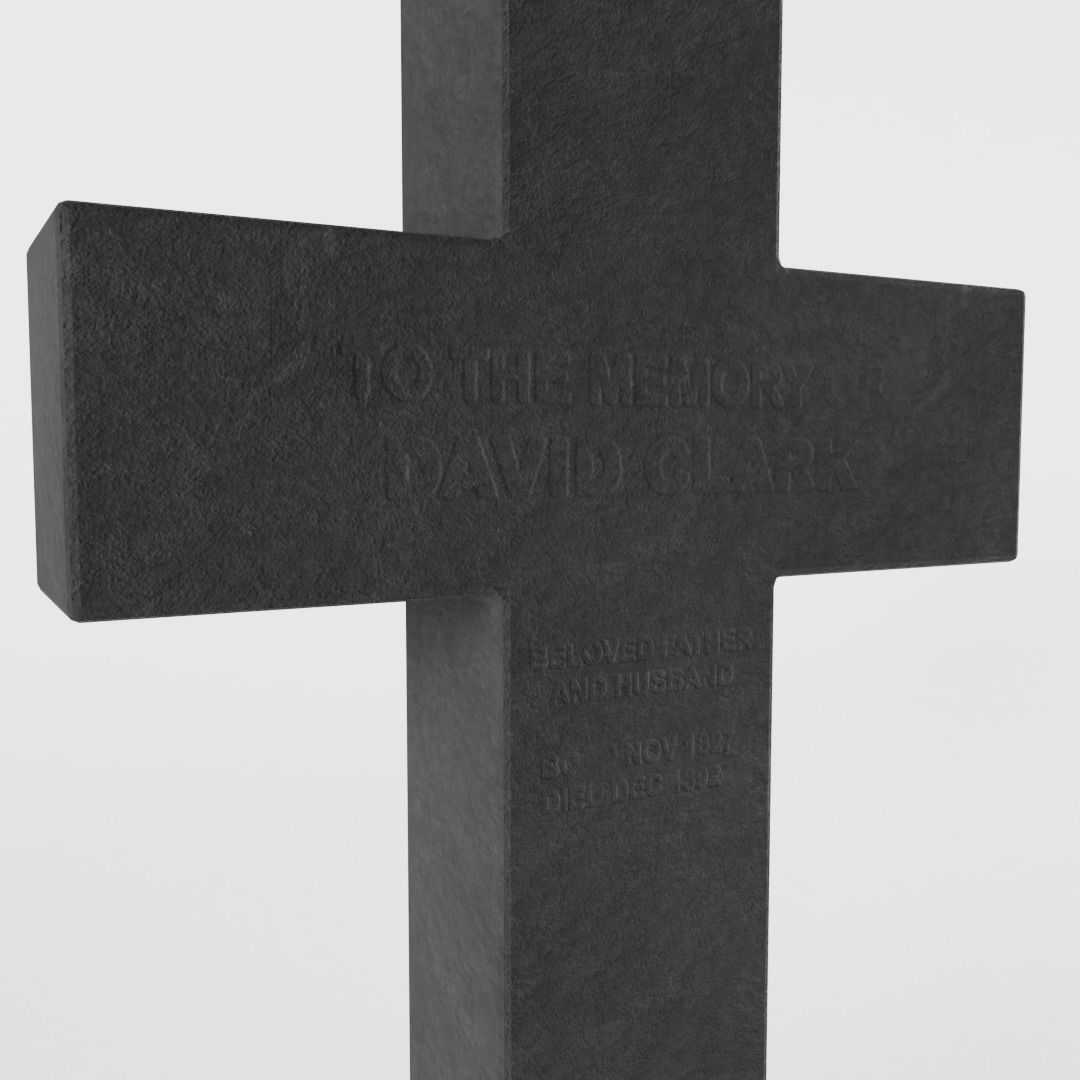 Antique Gravestone Low-poly 3D model_1