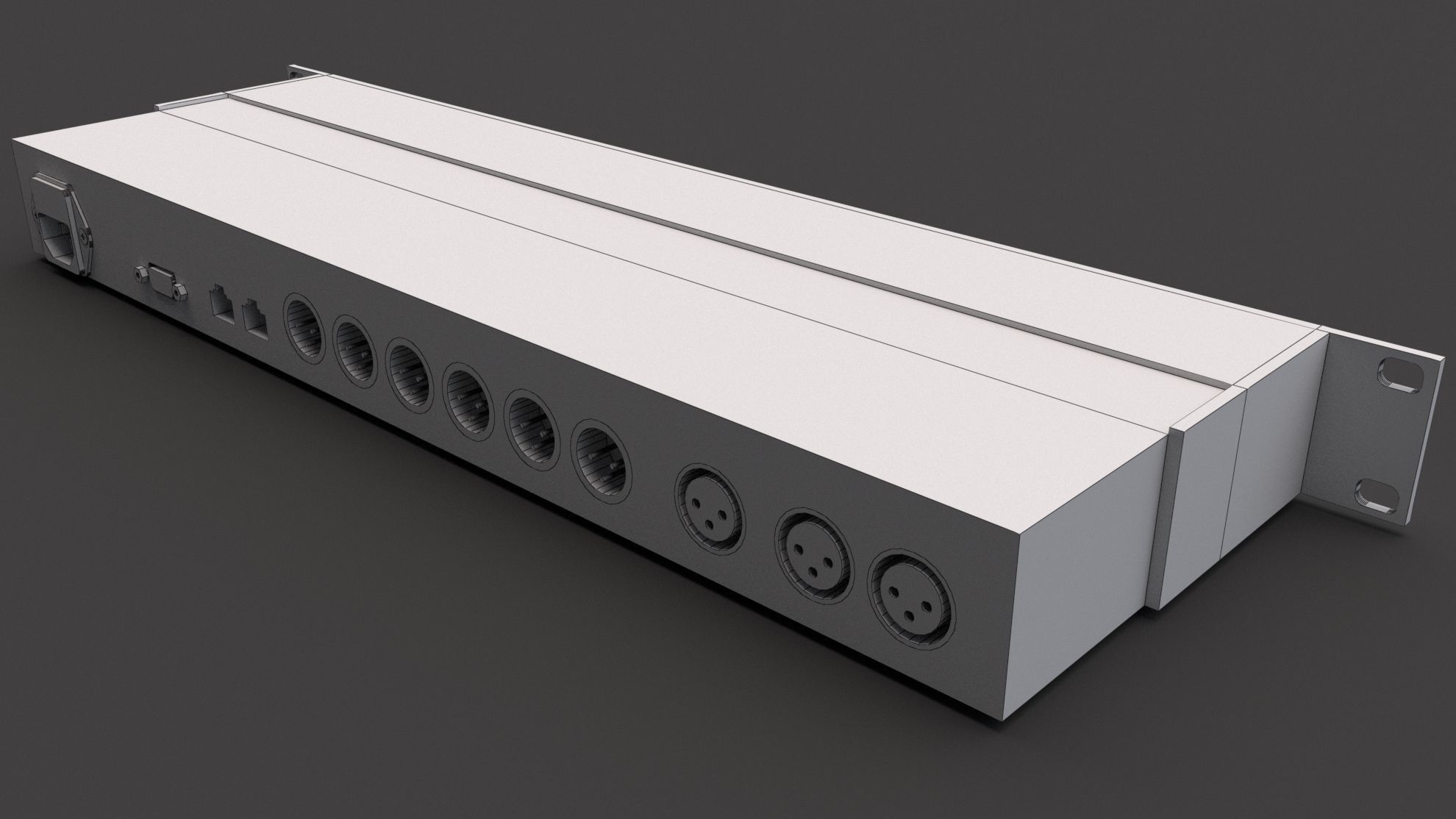 Behringer DCX2496 Audio Processor Low-poly 3D model_9