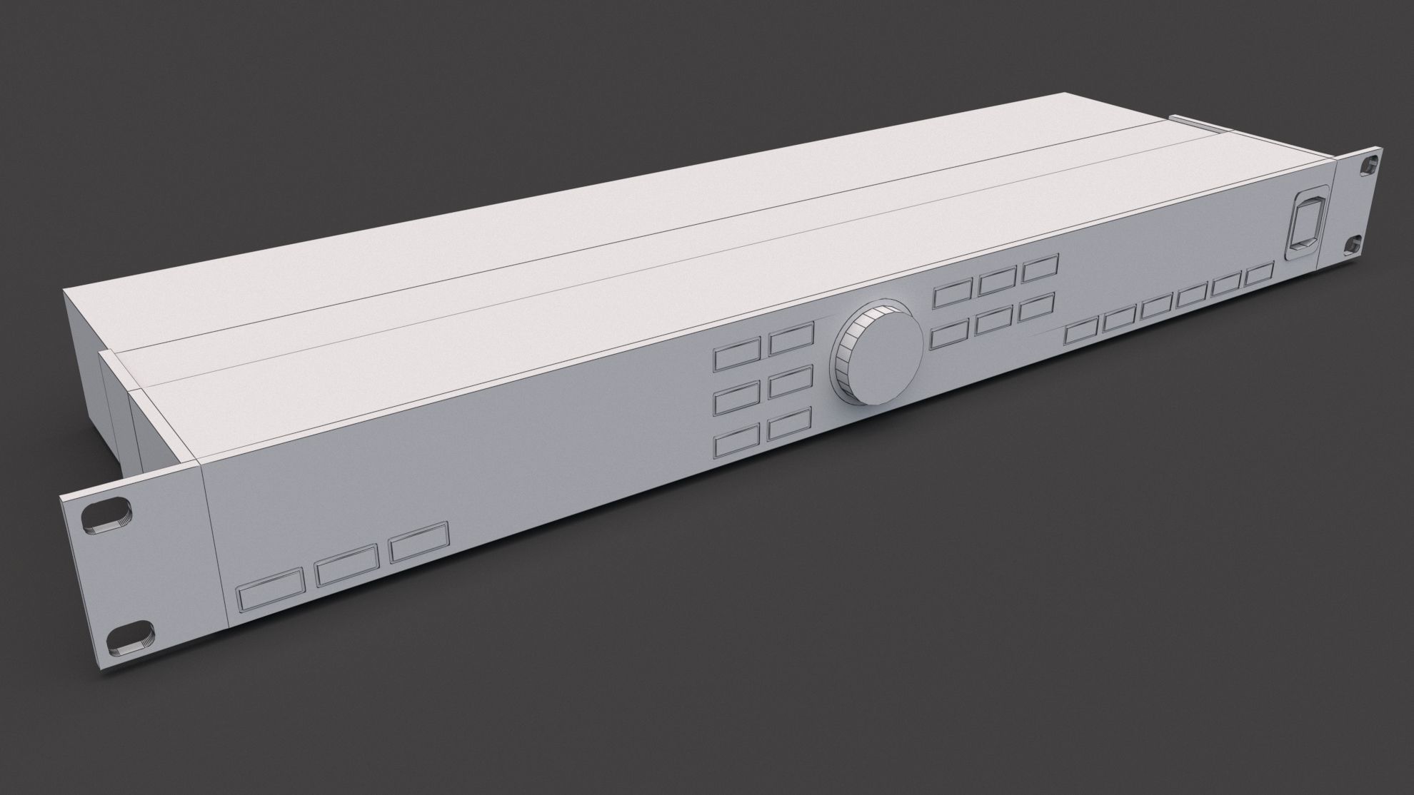 Behringer DCX2496 Audio Processor Low-poly 3D model_6