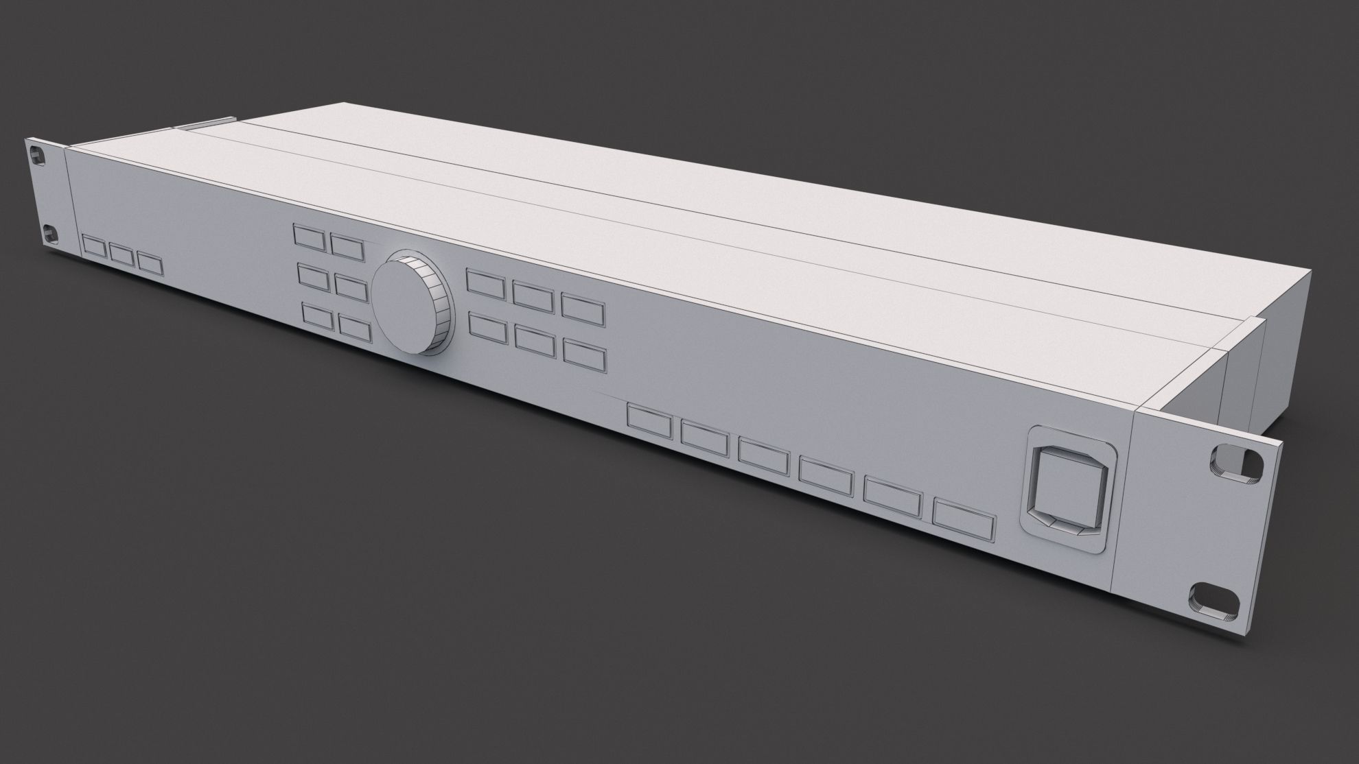 Behringer DCX2496 Audio Processor Low-poly 3D model_7