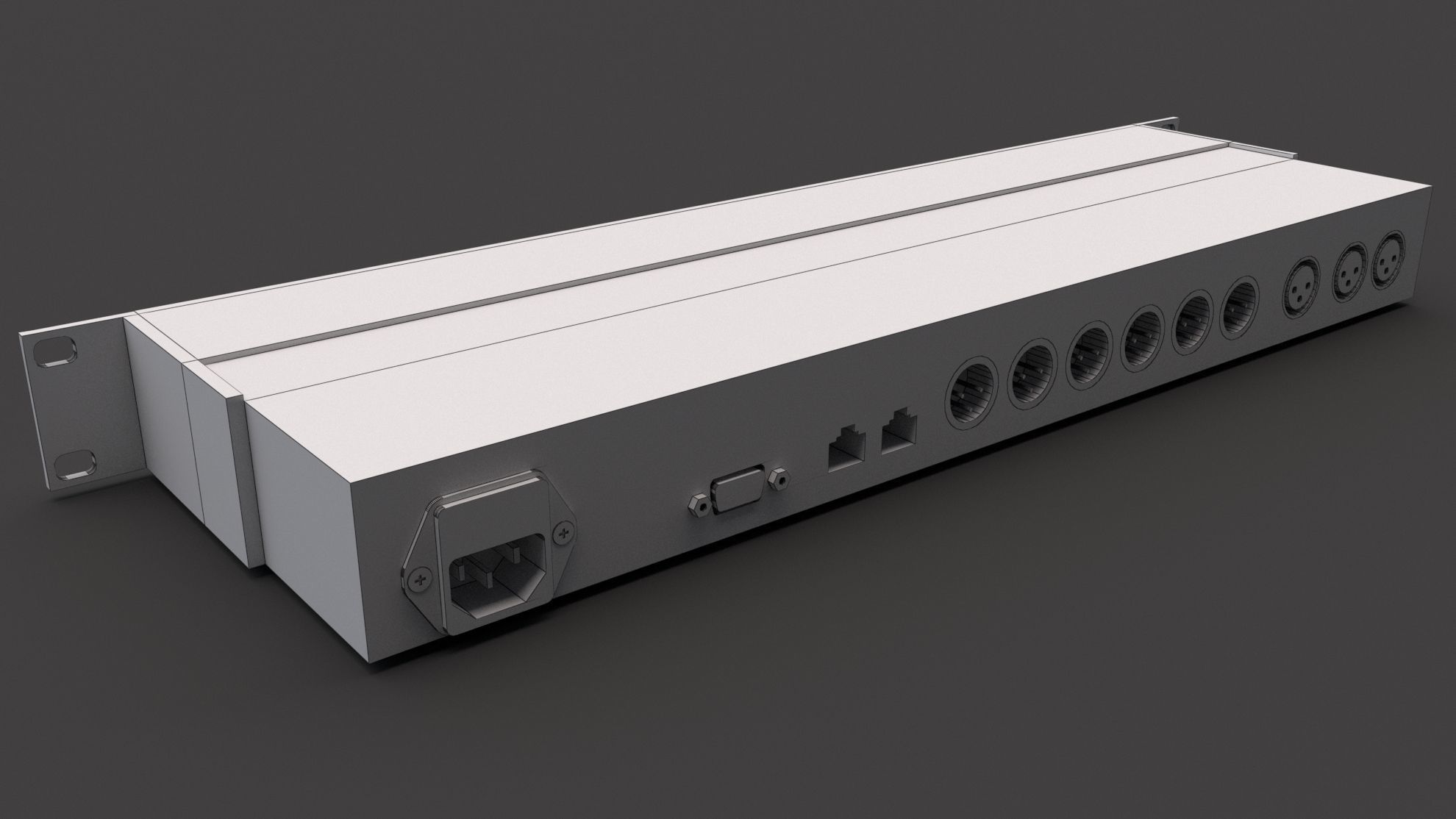 Behringer DCX2496 Audio Processor Low-poly 3D model_8