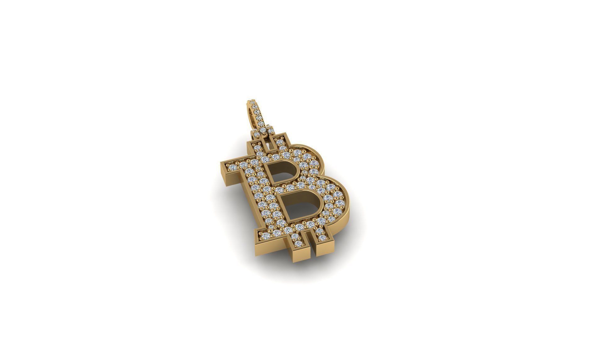 BITCOIN PENDANT - 15mm 3D print model_1