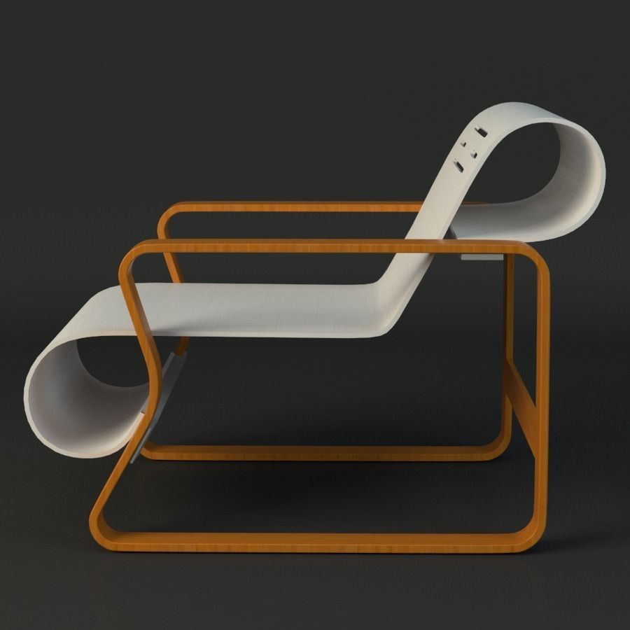 alvar aalto chair 3D model_2