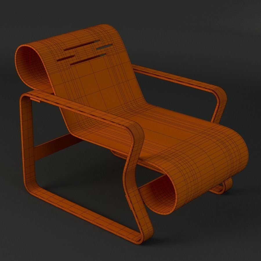 alvar aalto chair 3D model_4