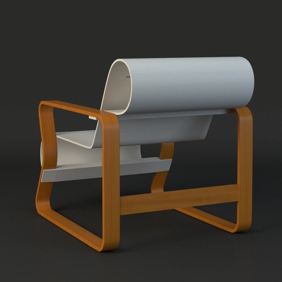 alvar aalto chair 3D model_1