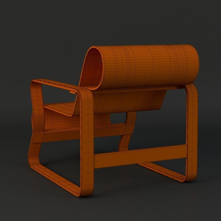 alvar aalto chair 3D model_3