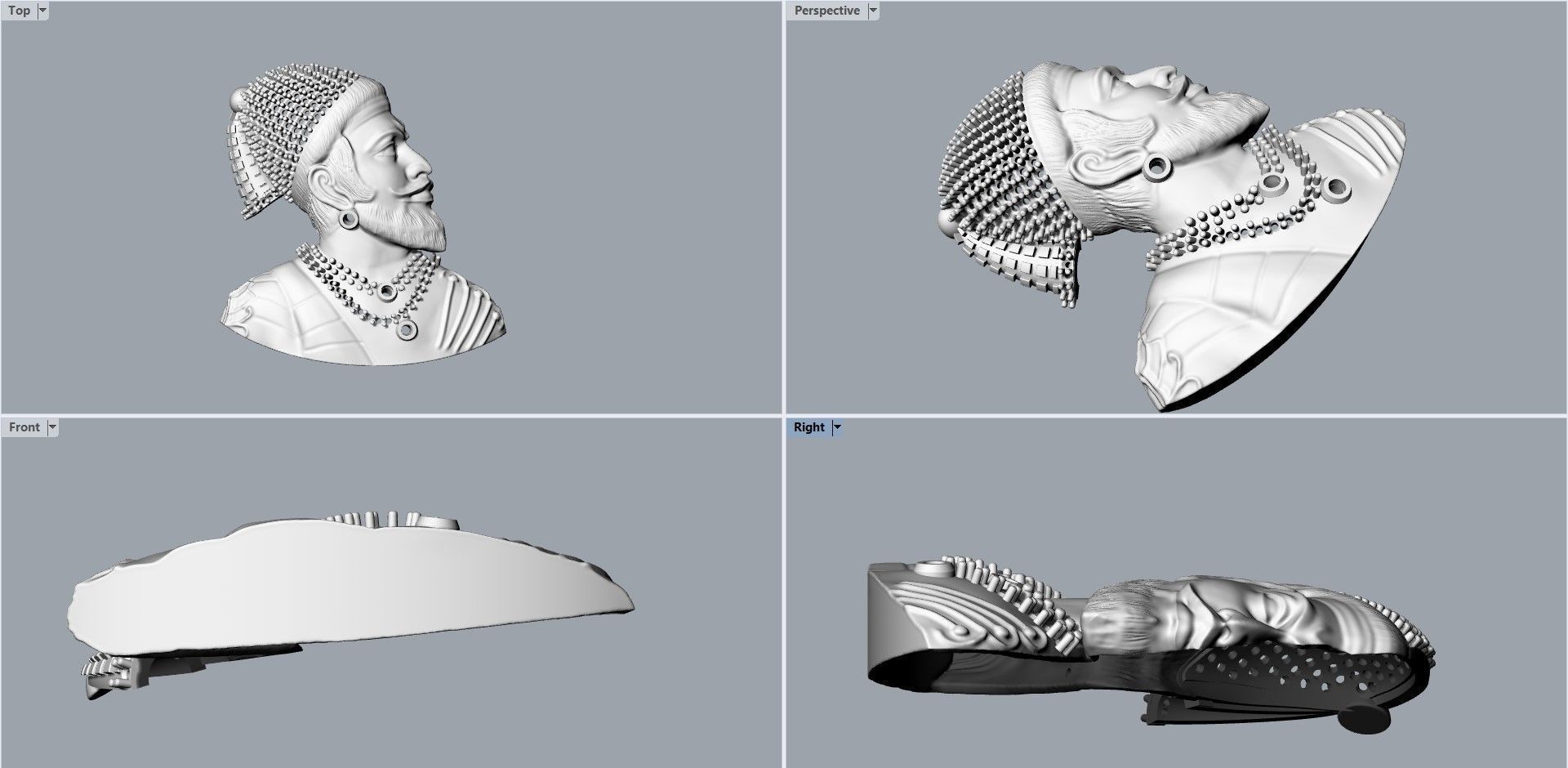 Shivaji Pendant stl 3D model_3