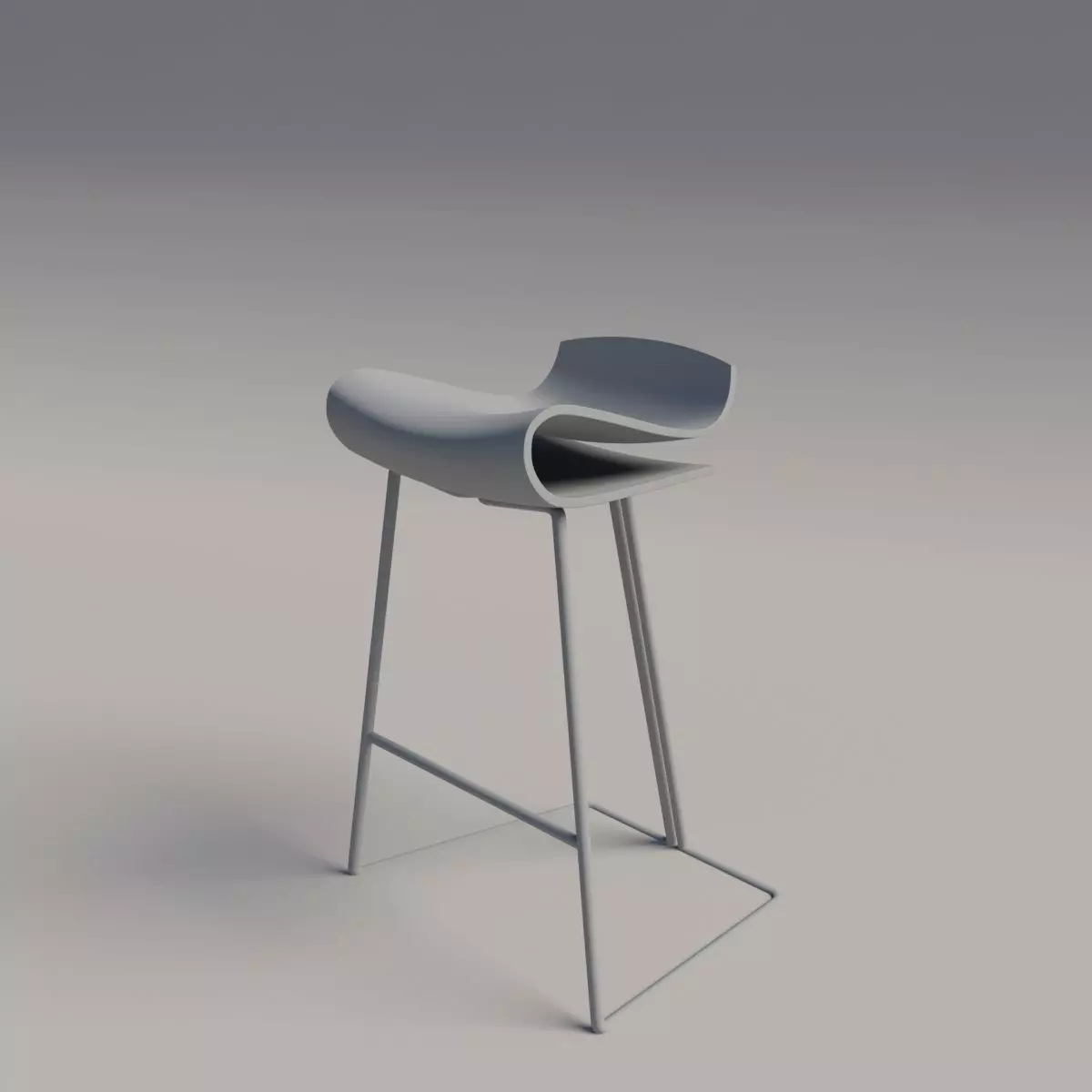 Stool modern bar 3D model_0