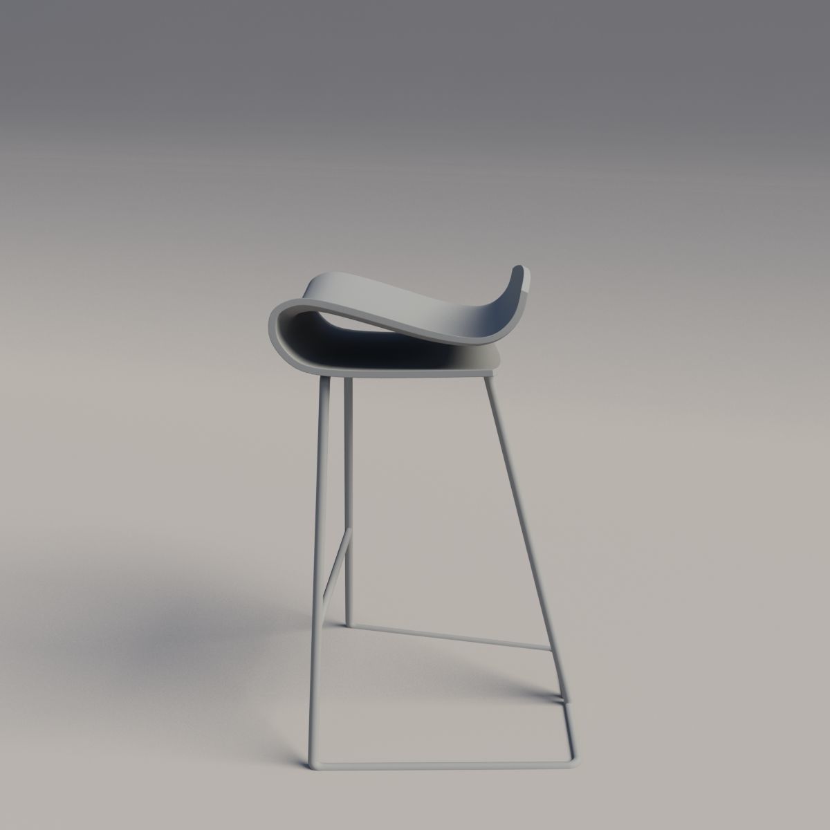 Stool modern bar 3D model_1