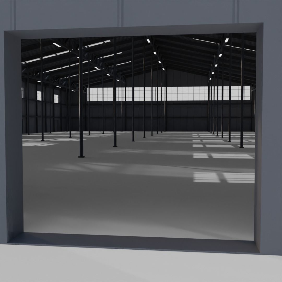 Warehouse Low-poly 3D model_8