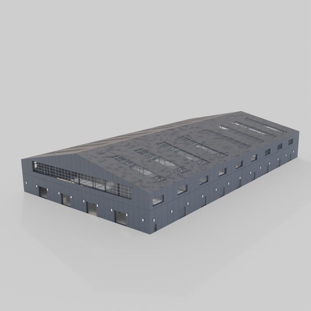 Warehouse Low-poly 3D model_3