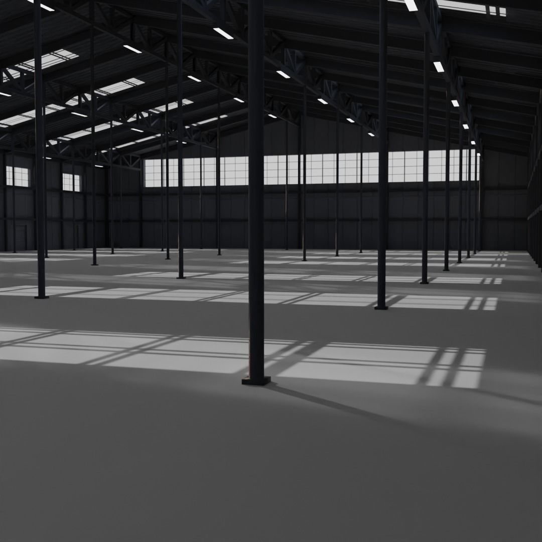 Warehouse Low-poly 3D model_2