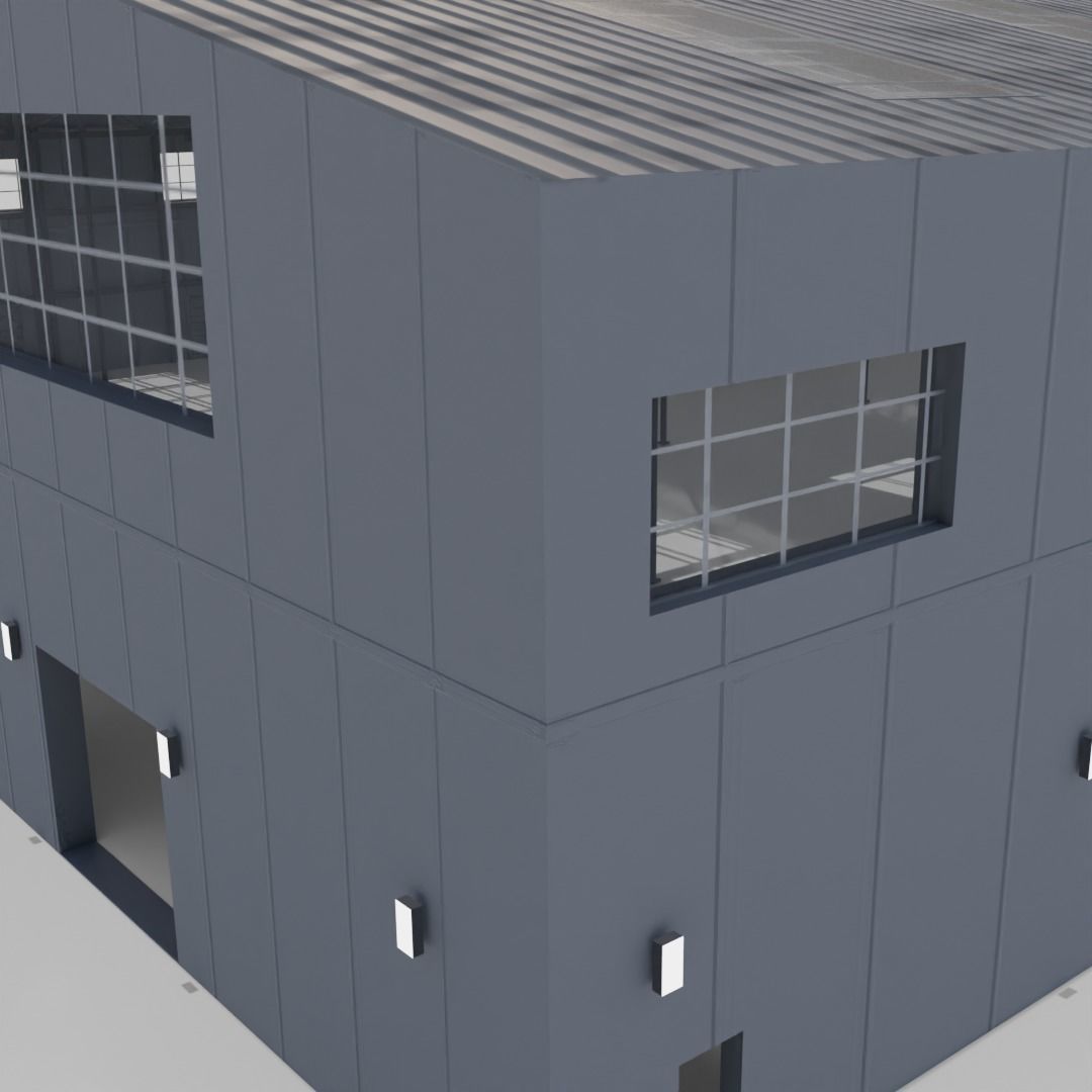 Warehouse Low-poly 3D model_5