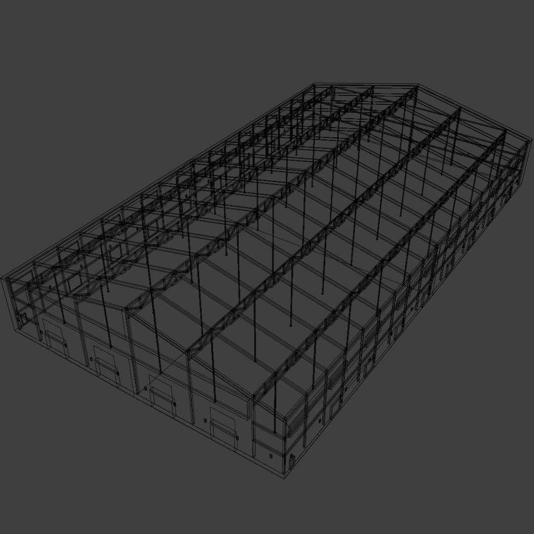 Warehouse Low-poly 3D model_10