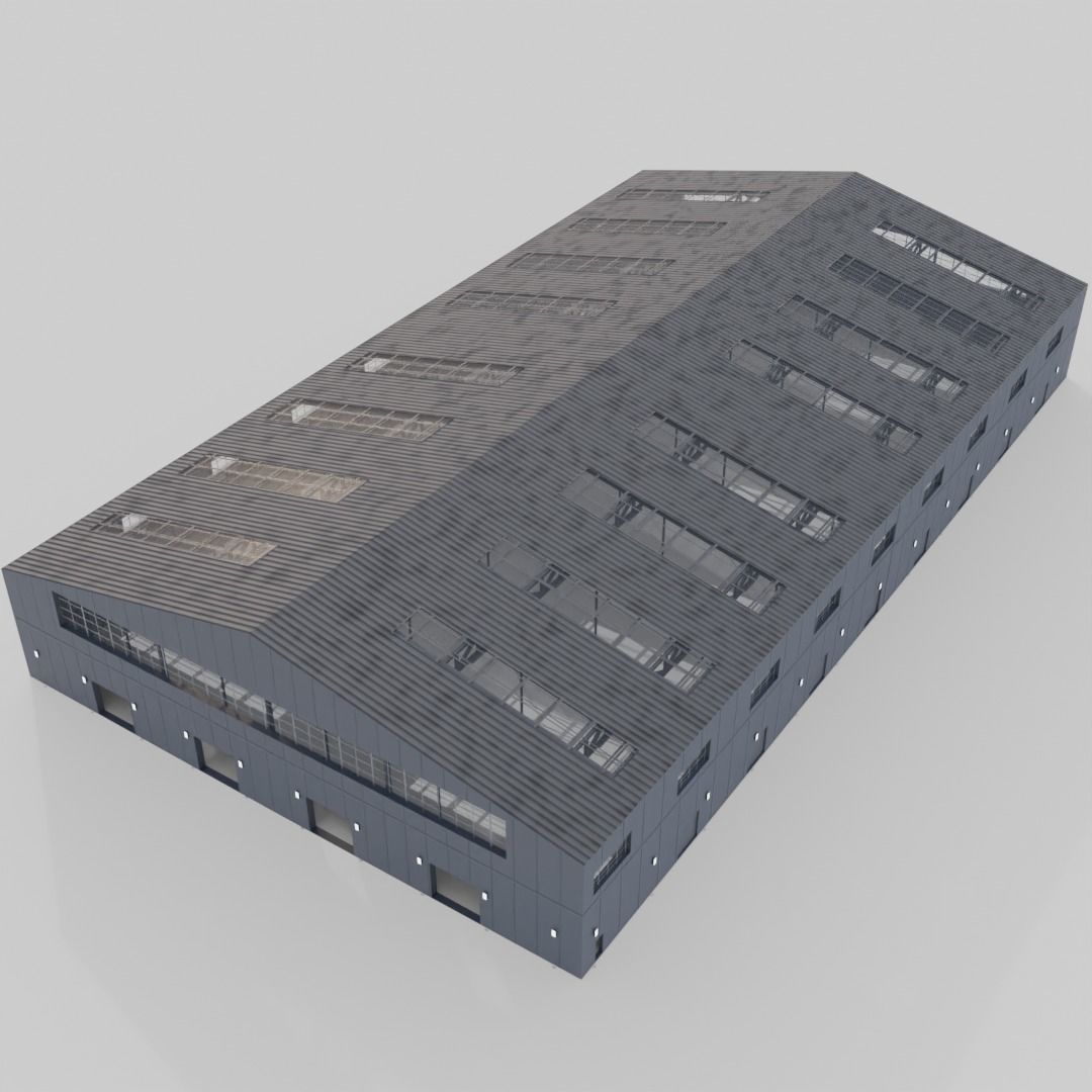 Warehouse Low-poly 3D model_7