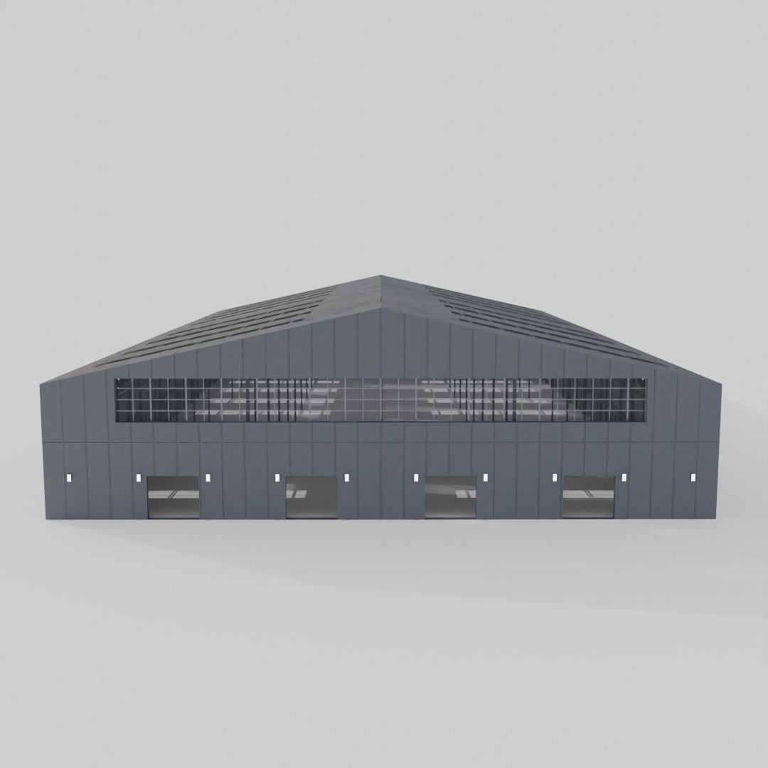 Warehouse Low-poly 3D model_6