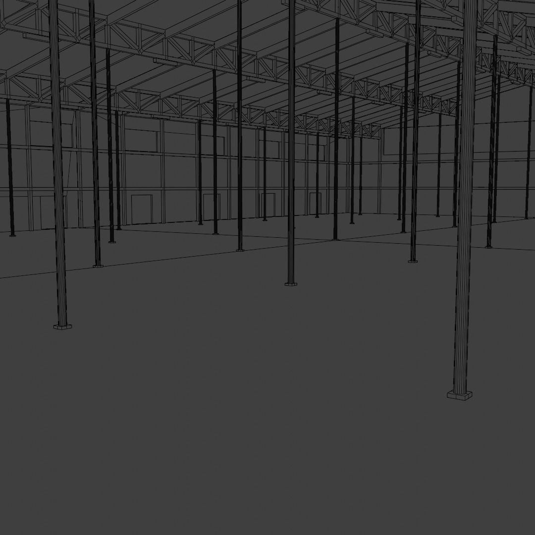 Warehouse Low-poly 3D model_11
