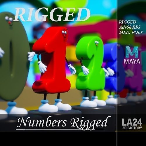 Numbers Rigged 3D model