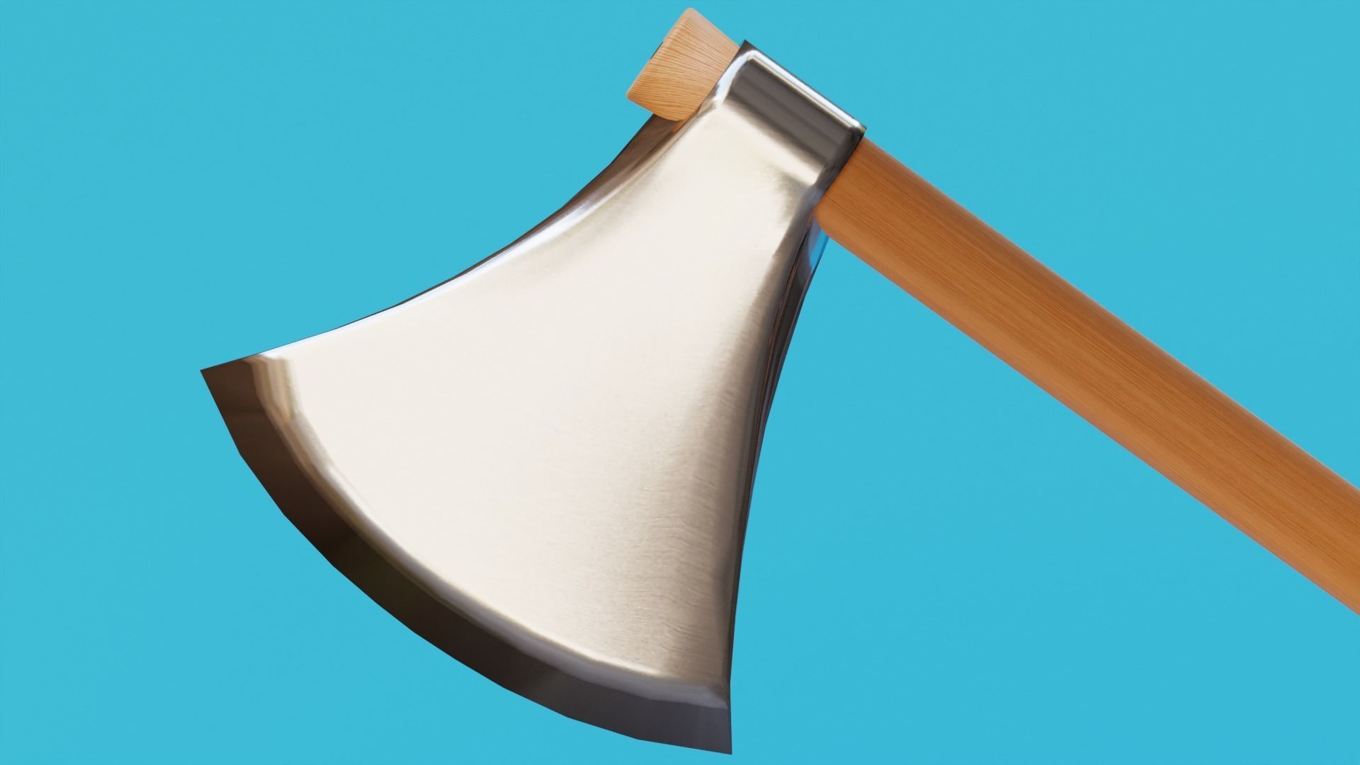 Felling Axe Low-poly 3D model_1