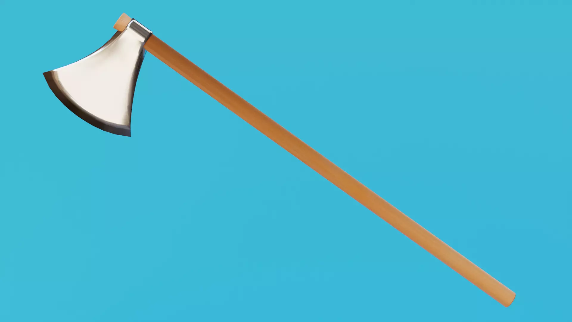 Felling Axe Low-poly 3D model_0