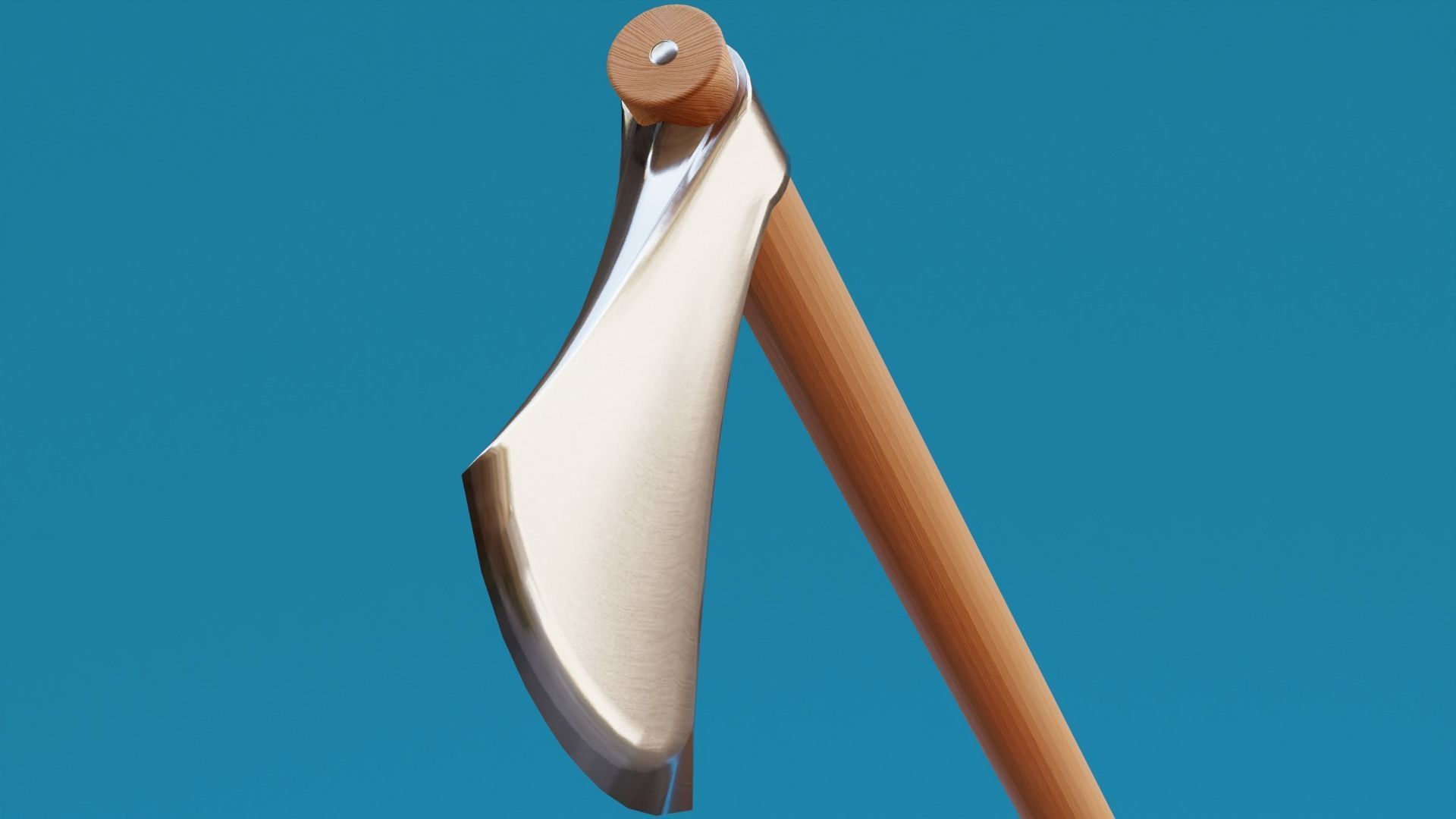 Felling Axe Low-poly 3D model_2