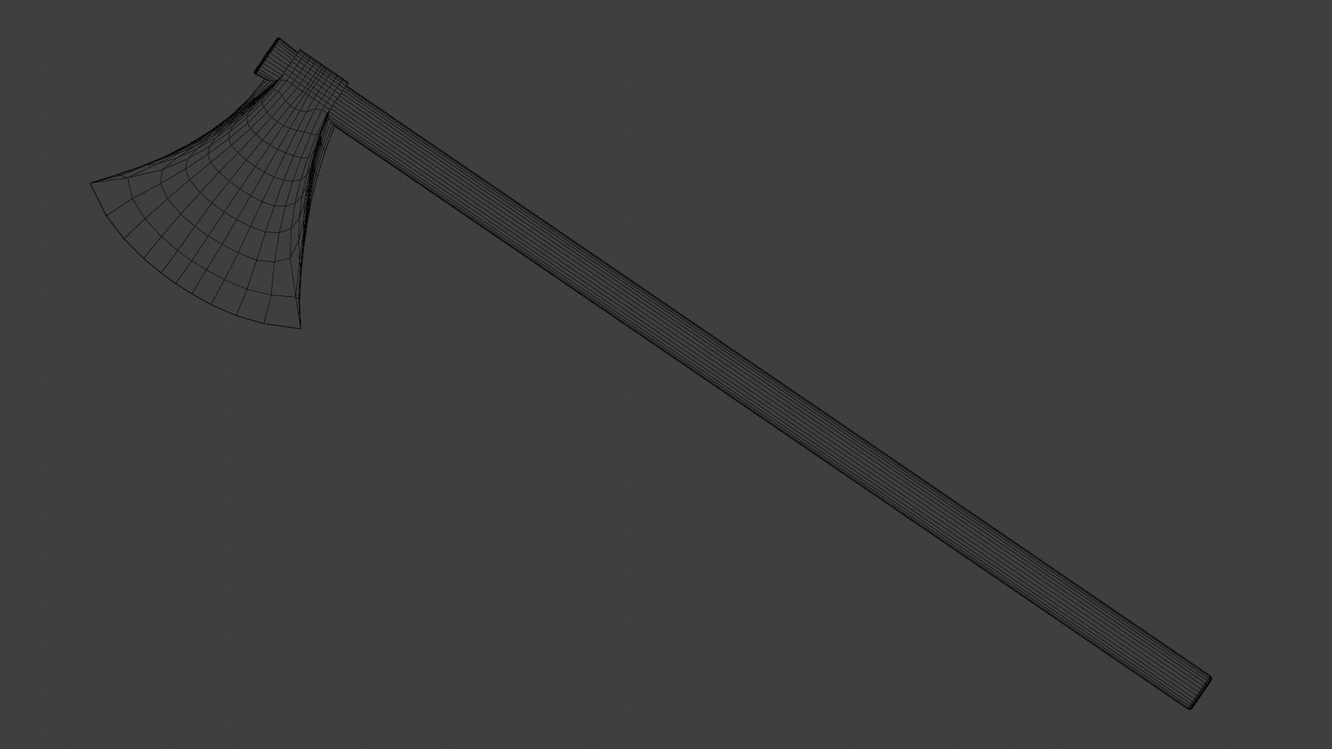 Felling Axe Low-poly 3D model_5