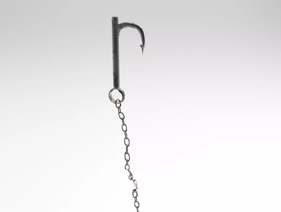 Hooked weapon Harpoon chain 3D model