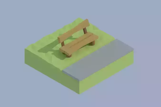 LOW POLY ASSET BENCH PARK MODELS - LOWPOLYGONAL 