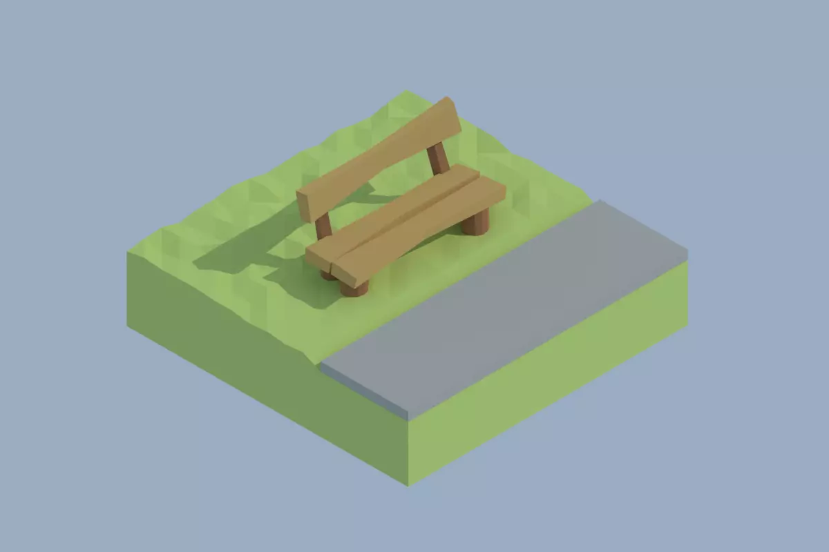 LOW POLY ASSET BENCH PARK MODELS - LOWPOLYGONAL Low-poly 3D model