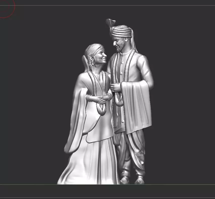 couple model statue of indian 3D print model_0