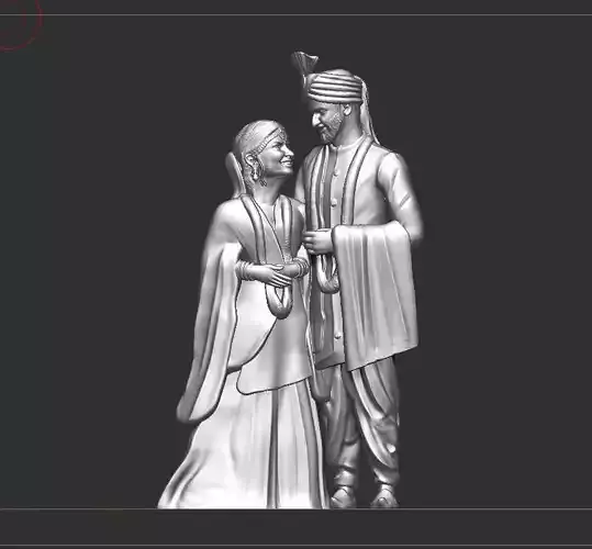 couple model statue of indian