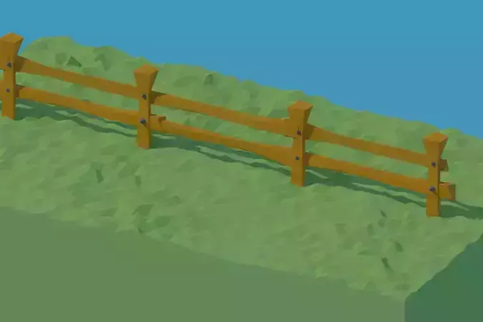 LOW POLY ASSET FENCE MODEL - LOWPOLYGONAL
