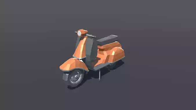 Scooter retro old lowpoly