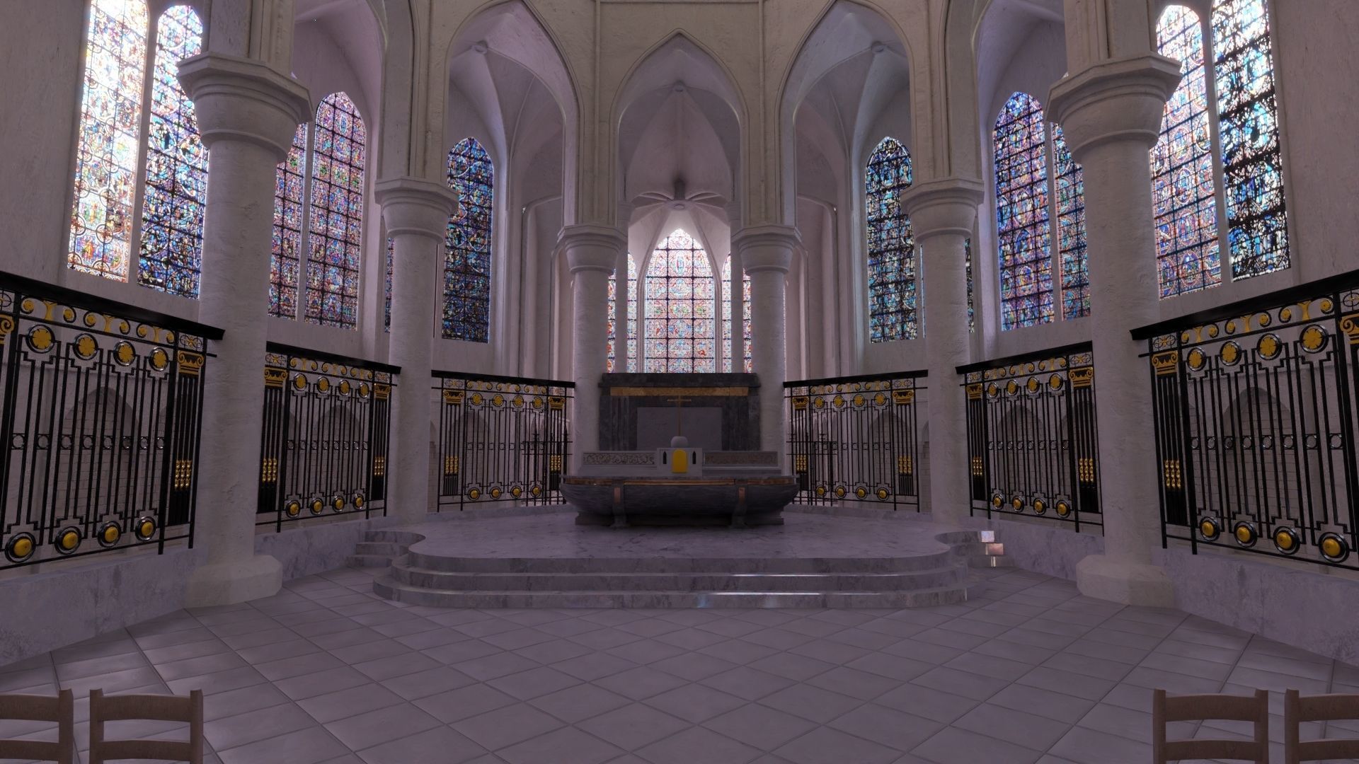 French Cathedral 3D model_3