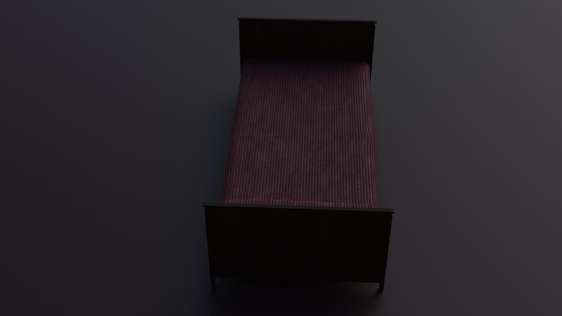 3d bed model In red colors Low-poly 3D model_4