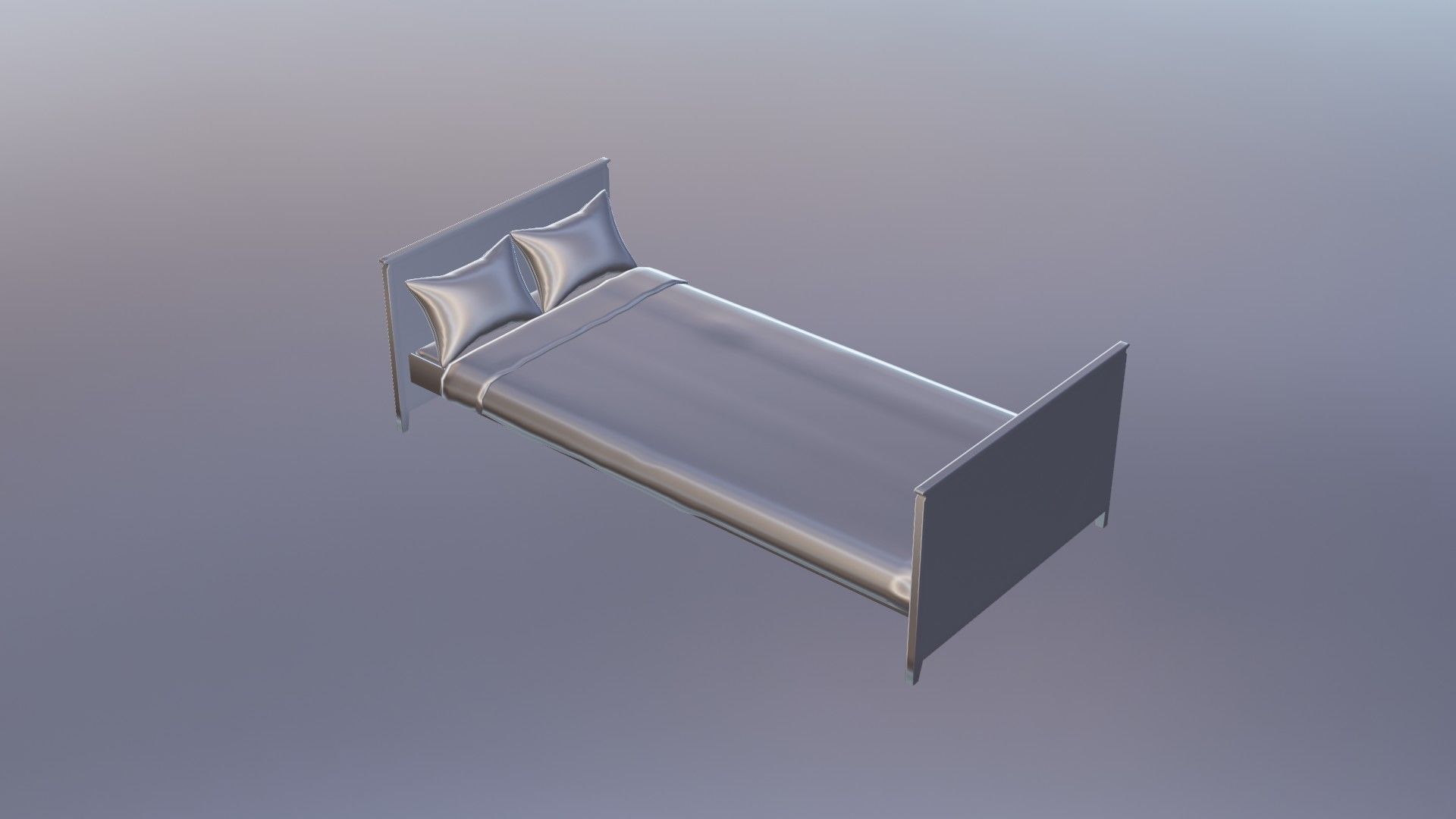 3d bed model In red colors Low-poly 3D model_5