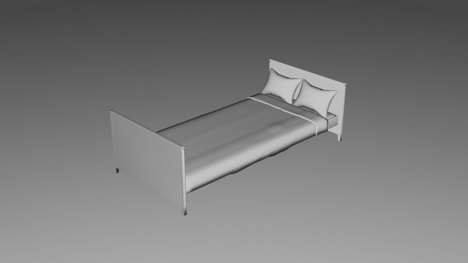 3d bed model In red colors Low-poly 3D model_7